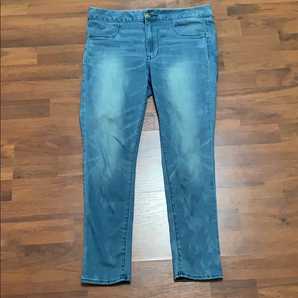 American Eagle Bleach Wash Jeggings Stretch 12